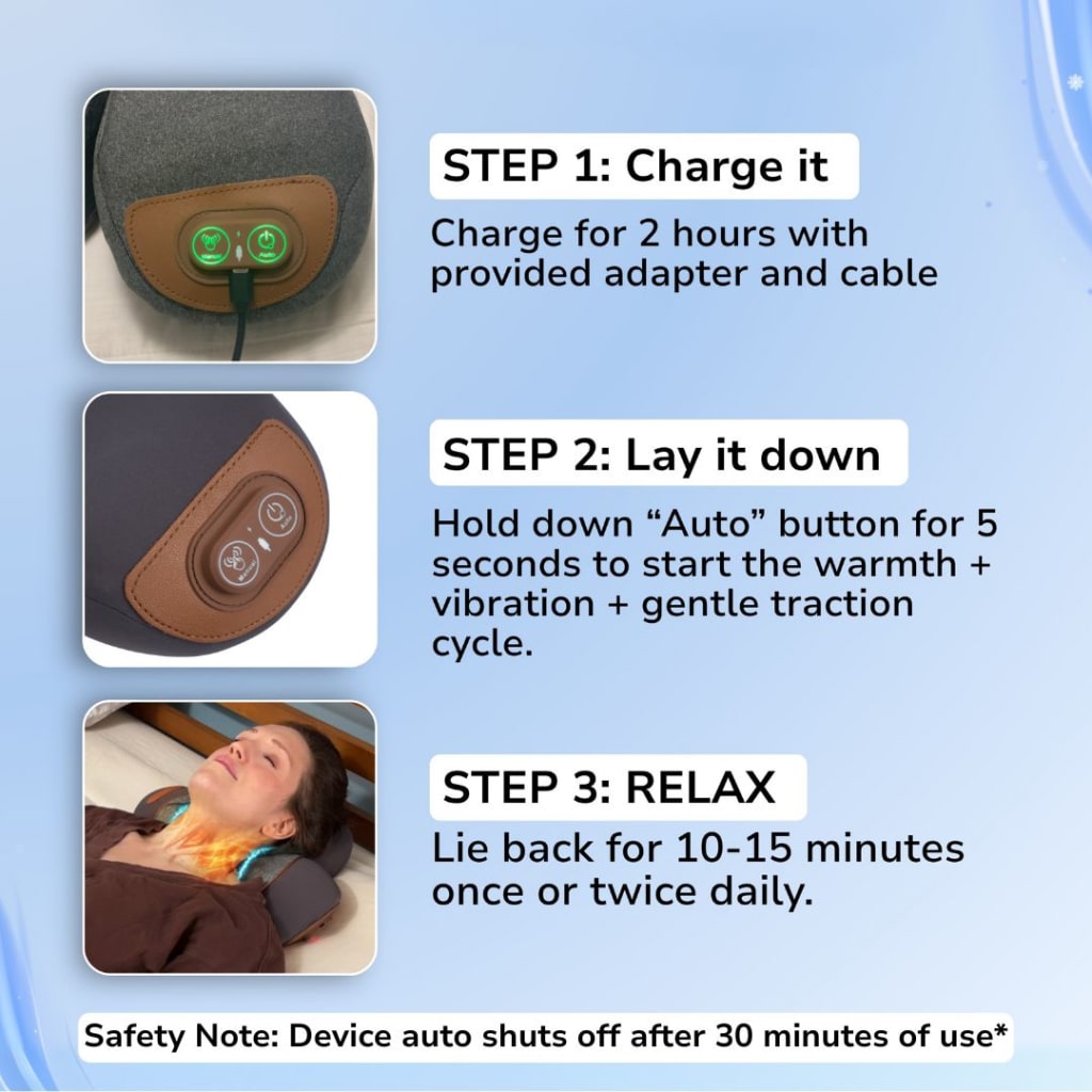 3-in-1 neck pillow massager